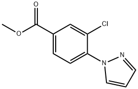Benzoic acid, 3-chloro-4-(1H-pyrazol-1-yl)-, methyl ester Structure