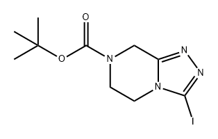 1,2,4-Triazolo[4,3-a]pyrazine-7(8H)-carboxylic acid, 5,6-dihydro-3-iodo-, 1,1-dimethylethyl ester Structure