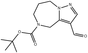 3-甲酰基-7,8-二氢-4H-吡唑并[1,5-A][1,4]二氮杂-5(6H)-羧酸叔丁酯, 1823805-70-4, 结构式
