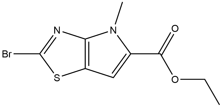 4H-Pyrrolo[2,3-d]thiazole-5-carboxylic acid, 2-bromo-4-methyl-, ethyl ester 结构式