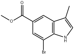 7-溴-3-甲基-1H-吲哚-5-羧酸甲酯 结构式