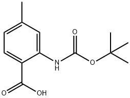 Benzoic acid, 2-[[(1,1-dimethylethoxy)carbonyl]amino]-4-methyl- Structure