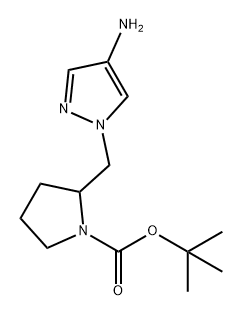 1-Pyrrolidinecarboxylic acid, 2-[(4-amino-1H-pyrazol-1-yl)methyl]-, 1,1-dimethylethyl ester Structure