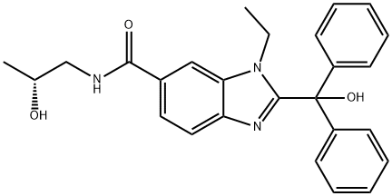 1H-Benzimidazole-6-carboxamide, 1-ethyl-2-(hydroxydiphenylmethyl)-N-[(2R)-2-hydroxypropyl]- Structure
