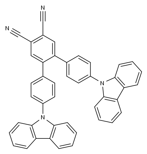 [1,1':2',1''-Terphenyl]-4',5'-dicarbonitrile, 4,4''-di-9H-carbazol-9-yl- Structure