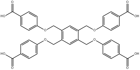 4,4',4'',4'''-((benzene-1,2,4,5-tetrayltetrakis(methylene))tetrakis(oxy))tetrabenzoic acid 结构式