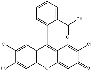 Benzoic acid, 2-(2,7-dichloro-6-hydroxy-3-oxo-3H-xanthen-9-yl)- Struktur