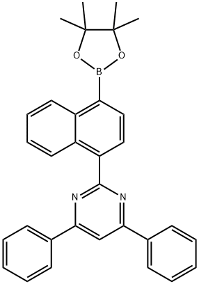 Pyrimidine, 4,6-diphenyl-2-[4-(4,4,5,5-tetramethyl-1,3,2-dioxaborolan-2-yl)-1-naphthalenyl]- Structure