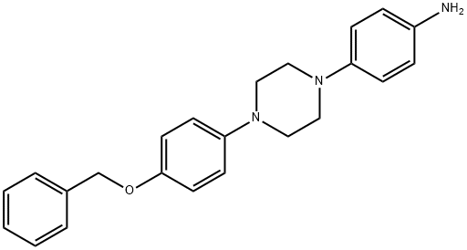Benzenamine, 4-[4-[4-(phenylmethoxy)phenyl]-1-piperazinyl]- 化学構造式