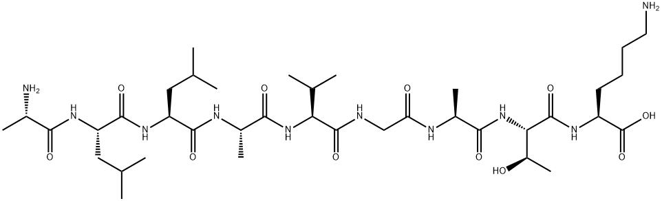 L-Lysine, L-alanyl-L-leucyl-L-leucyl-L-alanyl-L-valylglycyl-L-alanyl-L-threonyl-,184297-65-2,结构式