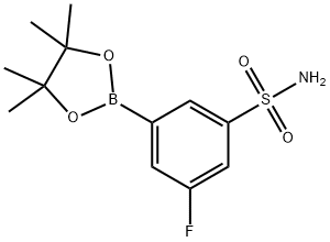 3-氟-5-(4,4,5,5-四甲基-1,3,2-二氧杂硼烷-2-基)苯磺酰胺 结构式