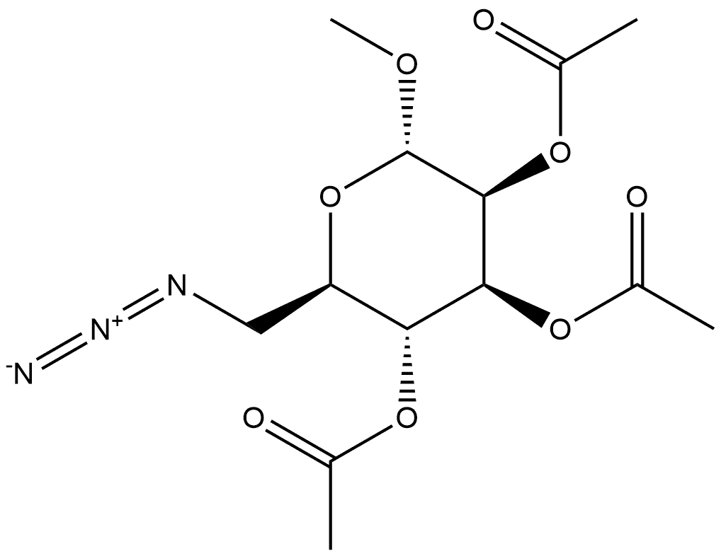 α-D-Mannopyranoside, methyl 6-azido-6-deoxy-, 2,3,4-triacetate Struktur