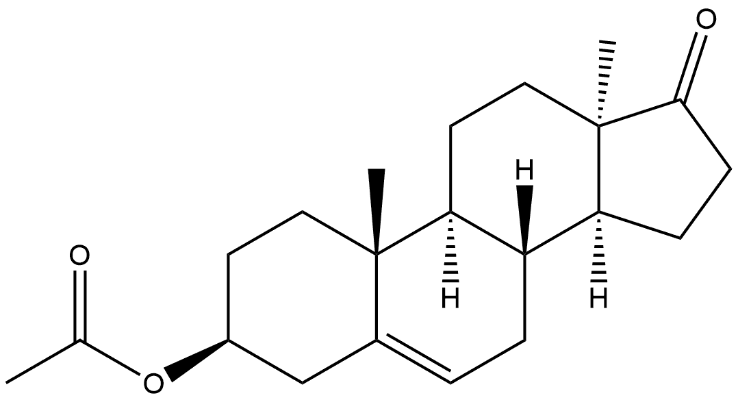 (3Β,13Α)-3-(ACETYLOXY)ANDROST-5-EN-17-ONE 结构式