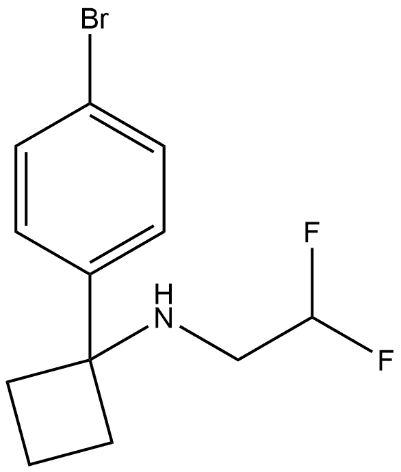 1-(4-溴苯基)-N-(2,2-二氟乙基)环丁胺 结构式