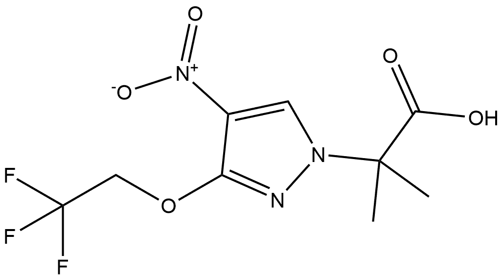 2-methyl-2-[4-nitro-3-(2,2,2-trifluoroethoxy)-1H-pyrazol-1-yl]propanoic acid Structure