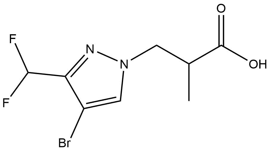 3-[4-bromo-3-(difluoromethyl)-1H-pyrazol-1-yl]-2-methylpropanoic acid Structure