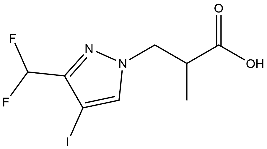 3-[3-(difluoromethyl)-4-iodo-1H-pyrazol-1-yl]-2-methylpropanoic acid 结构式