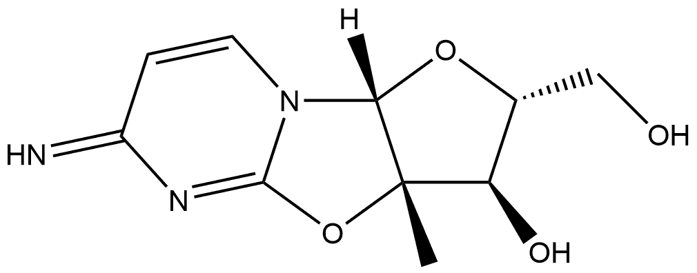 (2R,3R,3aS,9aR)-2,3,3a,9a-Tetrahydro-3-hydroxy-6-imino-3a-methyl-6H-furo[2',3':4,5]oxazolo[3,2-a]pyrimidine-2-methanol Structure