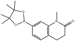 1-甲基-7-(4,4,5,5-四甲基-1,3,2-二氧硼杂环戊烷-2-基)-3,4-二氢喹啉-2(1H)-酮, 1857348-94-7, 结构式