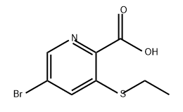 5-溴-3-(乙硫基)吡啶甲酸, 1857366-13-2, 结构式