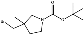3-(溴甲基)-3-甲基吡咯烷-1-羧酸叔丁酯, 1858121-36-4, 结构式
