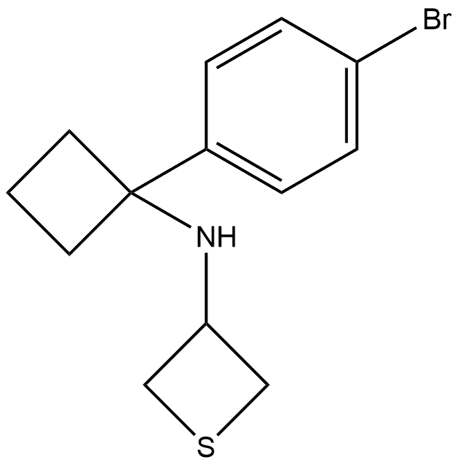 N-1-(4-Bromophenyl)cyclobutyl-3-thietanamine Structure