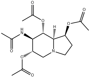 Acetamide, N-1,6,8-tris(acetyloxy)octahydro-7-indolizinyl-, 1S-(1.alpha.,6.beta.,7.alpha.,8.beta.,8a.beta.)- Struktur