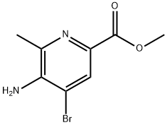 2-Pyridinecarboxylic acid, 5-amino-4-bromo-6-methyl-, methyl ester,1859084-56-2,结构式