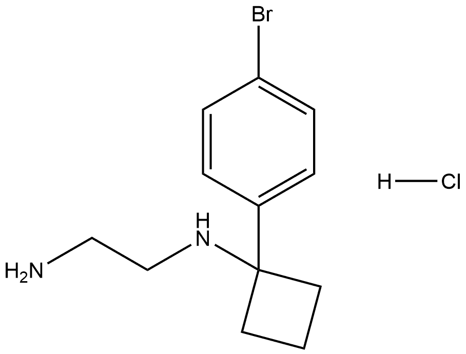 1,2-Ethanediamine, N1-1-(4-bromophenyl)cyclobutyl-, hydrochloride (1:1) Structure