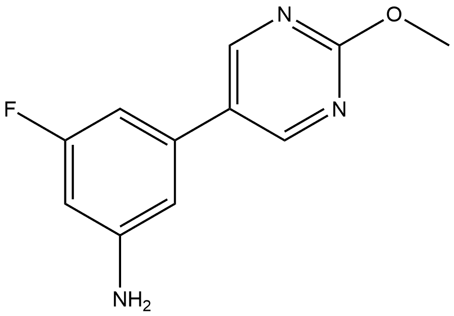 3-Fluoro-5-(2-methoxy-5-pyrimidinyl)benzenamine Structure