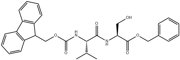 L-Serine, N-[(9H-fluoren-9-ylmethoxy)carbonyl]-L-valyl-, phenylmethyl ester Structure