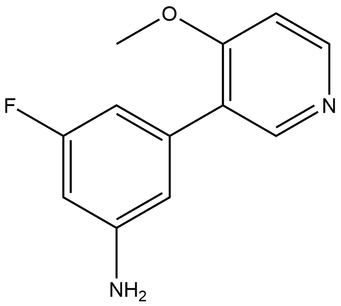 3-Fluoro-5-(4-methoxy-3-pyridinyl)benzenamine 结构式