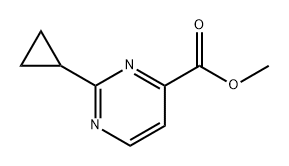 4-Pyrimidinecarboxylic acid, 2-cyclopropyl-, methyl ester,1864829-24-2,结构式