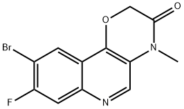 9-溴-8-氟-4-甲基-2H-[1,4]恶嗪并[3,2-C]喹啉-3(4H)-酮 结构式