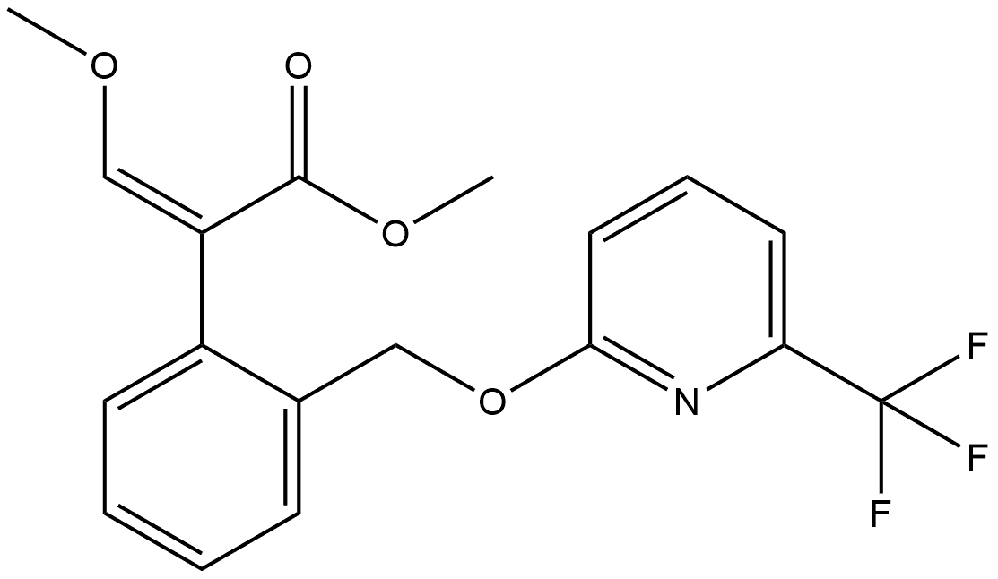 Benzeneacetic acid, α-(methoxymethylene)-2-[[[6-(trifluoromethyl)-2-pyridinyl]oxy]methyl]-, methyl ester, (αZ)- Structure