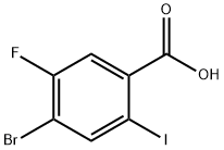 4-溴-5-氟-2-碘苯甲酸, 1870155-80-8, 结构式