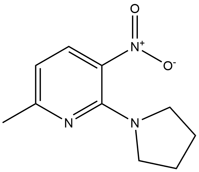 6-methyl-3-nitro-2-(pyrrolidin-1-yl)pyridine 结构式