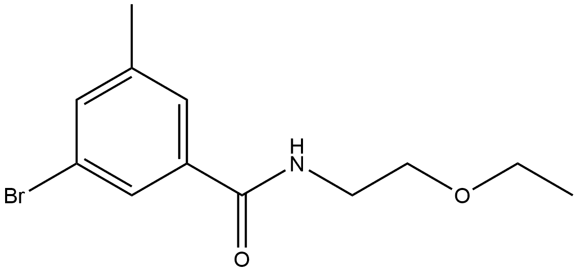 3-Bromo-N-(2-ethoxyethyl)-5-methylbenzamide 结构式