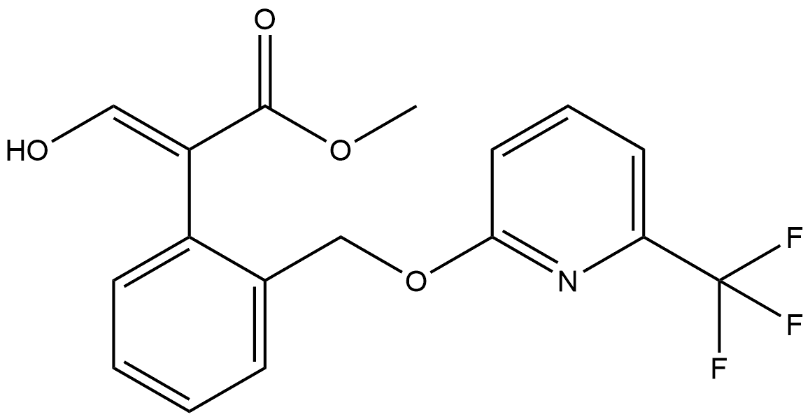 Benzeneacetic acid, α-(hydroxymethylene)-2-[[[6-(trifluoromethyl)-2-pyridinyl]oxy]methyl]-, methyl ester, (αE)-,187327-31-7,结构式