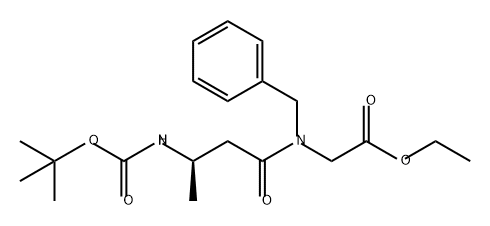 Glycine, N-[(3R)-3-[[(1,1-dimethylethoxy)carbonyl]amino]-1-oxobutyl]-N-(phenylmethyl)-, ethyl ester 结构式