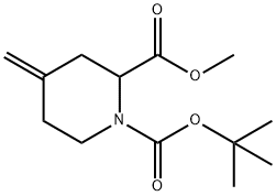 1,2-Piperidinedicarboxylic acid, 4-methylene-, 1-(1,1-dimethylethyl) 2-methyl ester Structure