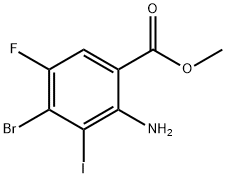2-氨基-4-溴-5-氟-3-碘苯甲酸甲酯 结构式