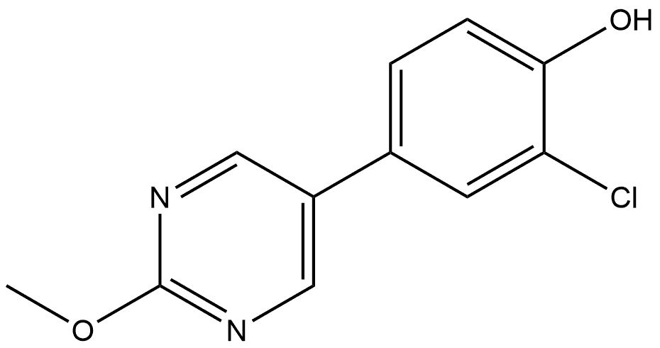2-Chloro-4-(2-methoxy-5-pyrimidinyl)phenol, 1880664-26-5, 结构式