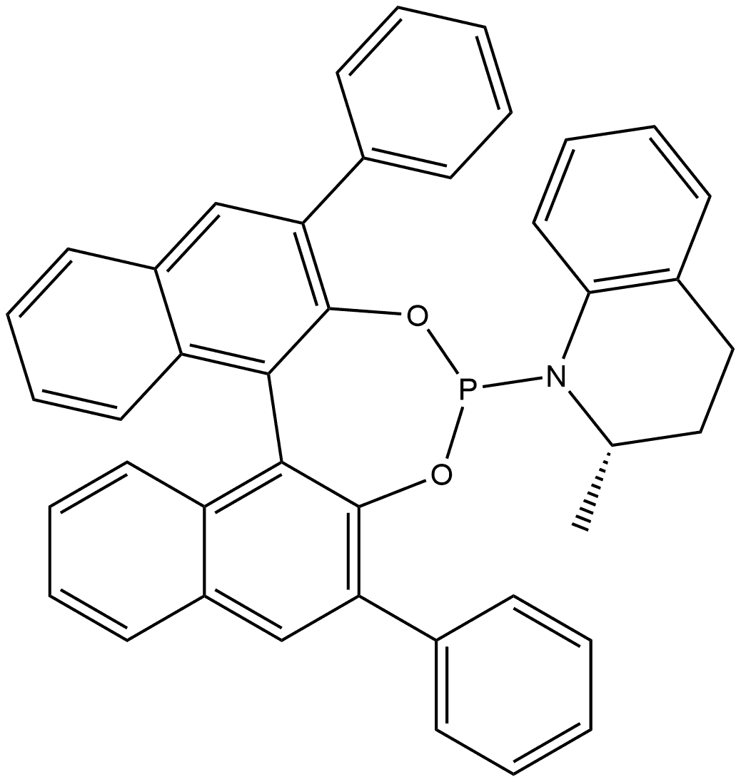 (2S)-1-[(11bS)-2,6-diphenyldinaphtho[2,1-d:1',2'-f][1,3,2]dioxaphosphepin-4-yl]-1,2,3,4-tetrahydro-2-methyl-Quinoline 结构式