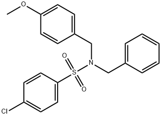 N-benzyl-4-chloro-N-[(4-methoxyphenyl)methyl]benzene-1-sulfonamide 结构式