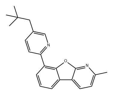 8-[5-(2,2-二甲基丙基)-2-吡啶基]-2-甲基苯并呋喃并[2,3-B]吡啶, 1883377-14-7, 结构式