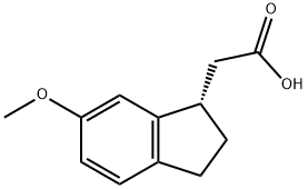 1H-Indene-1-acetic acid, 2,3-dihydro-6-methoxy-, (1S)- Struktur