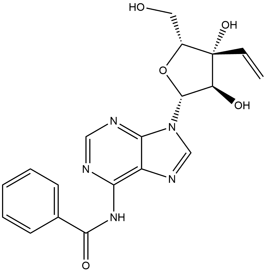 Benzamide, N-[9-(3-C-ethenyl-β-D-xylofuranosyl)-9H-purin-6-yl]- 结构式