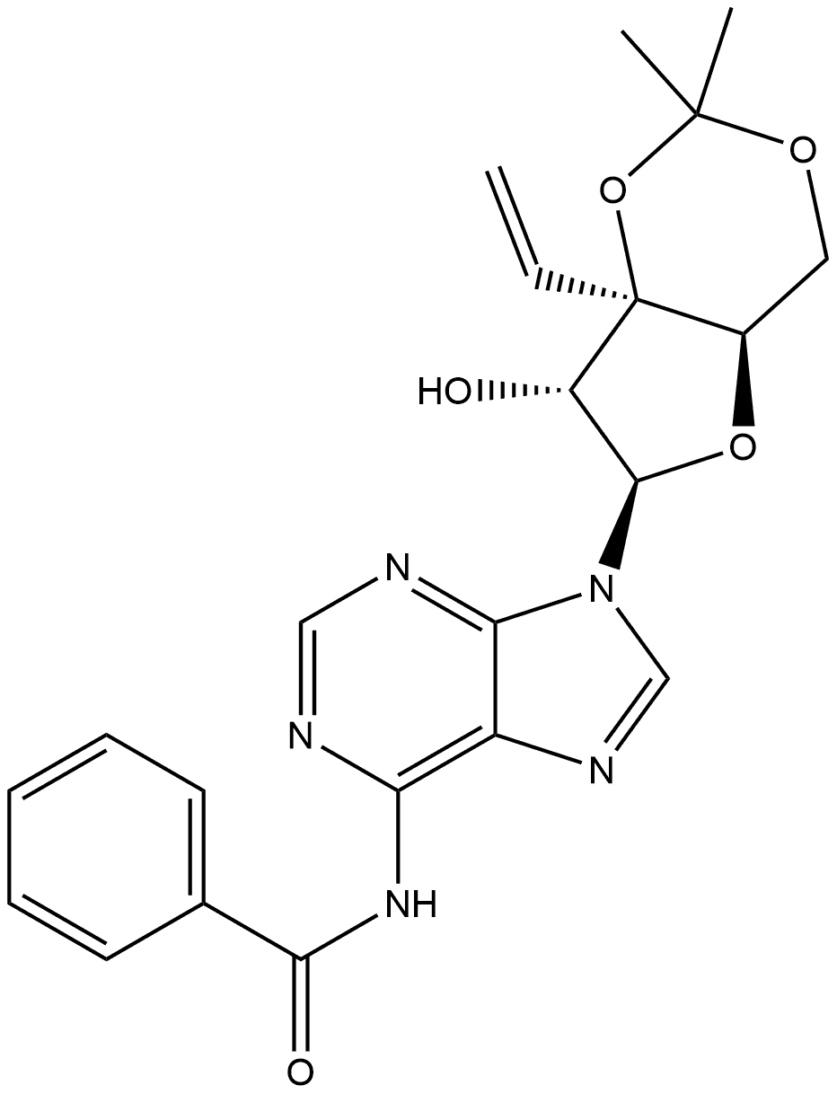 Benzamide, N-[9-[3-C-ethenyl-3,5-O-(1-methylethylidene)-β-D-xylofuranosyl]-9H-purin-6-yl]- Structure