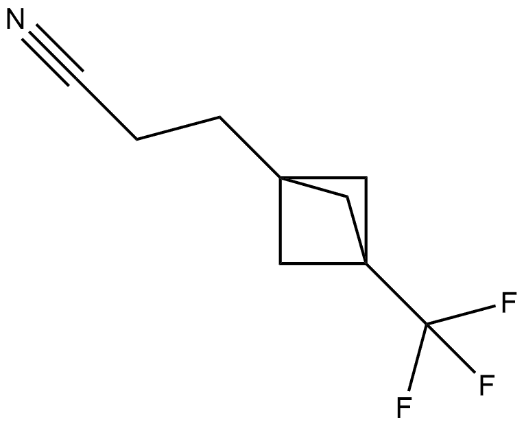 3-(Trifluoromethyl)bicyclo[1.1.1]pentane-1-propanenitrile 结构式